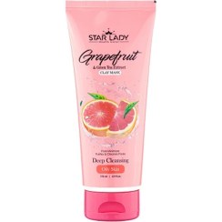 تصویر ماسک خاک رس منافذ عصاره گریپ فروت و چای سبز استار لیدی حجم 175 میلی لیتر Star Lady Deep Cleansing Grapefruit & Green Tea Clay Mask 175ml