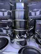 تصویر قابلمه استیل سایز ۲۲،۲۶،۲۸،۳۲،۳۴ - ۲۶ سانت 