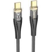 تصویر کابل شارژ 60 وات هوکو مدل U121 با سری تایپ سی تو تایپ سی HOCO U121 Type-C to Type-C Gold standard Transparent Discovery Edition 60W charging data cable