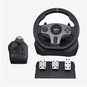 تصویر فرمان بازی PXN مدل V9 به همراه پدال و دنده 