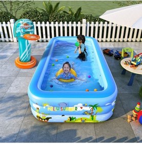 تصویر استخر بادی سه لایه ۱۵۰ سانتی‌متری برند nkx Inflatable 3 Layer Swimming Pool 150 CM