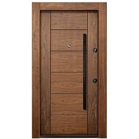 تصویر درب ضد سرقت cnc روکش گردو 