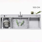 تصویر سینک توکار دست ساز تورینو پلاس سایز 100 سانت مدل THS-101 