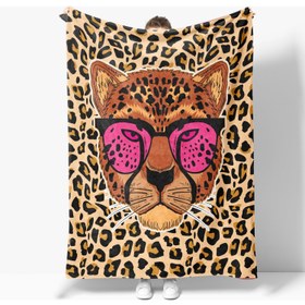 تصویر پتو تلویزیونی پلاری با طرح پلنگی Erayshome برند eray home Erayshome Leopard Pattern Printed Polar TV Blanket