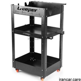 تصویر میز دیتیلینگ و ترولی سه طبقه مشکی حرفه‌ای کریپر مدل Creeper 3 Tier Tool Cart 