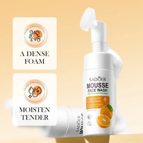 تصویر فوم شستشوی صورت براش دار روشن کننده عصاره پرتقال سادور SADOER Orange Fruit VC Mild Cleansing Mousse