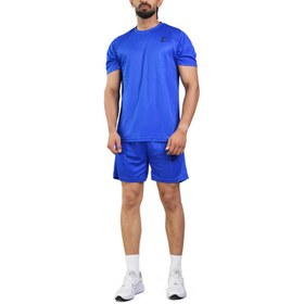 تصویر ست تیشرت و شلوارک ورزشی مردانه نایک مدل DS-2B2031 آبی 