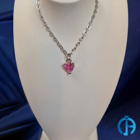 تصویر گردنبند تک نگین قلب کد 091 