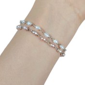 تصویر دستبند مروارید پرورشی و نقره 