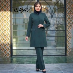 تصویر ست مانتو و شلوار اداری مدل مرجان با پارچه مازراتی 