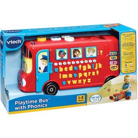 تصویر اتوبوس تعاملی بازی تایم با ابعاد 40x15.9x12.2 سانتی‌متر برند vtech Playtime Interactive Bus 40x15.9x12.2cm