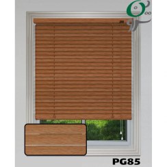 تصویر پرده کرکره فلزی طرح چوب قهوه ای سوخته سایز ۲۵ میلیمتر 