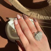 تصویر انگشتر زنانه استیل مدل ریش ریش - فری سایز 