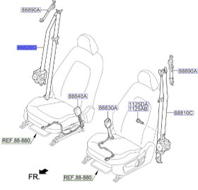 تصویر کمربند جلو راست اپتیما مدل 2015 | Hyundai/KIA Genuine Parts – MOBIS 888202T30087 | اپتیما TF مدل 2011 تا 2015 