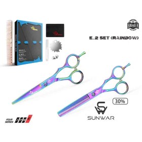 تصویر قیچی ست اکونومی مشکی کد E-2 سایز “5.5 Rezonal Hairdressing Scissors E-2 “5.5