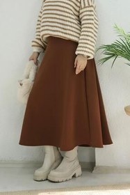 تصویر دامن چند رنگ زنانه حجاب پهن پارچه ای lurex moda 