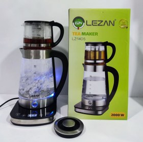 تصویر چای ساز روهمی لیزان اصل مدل LZ_1405 تمام لمسی اصلی LEZAN LZ-1405