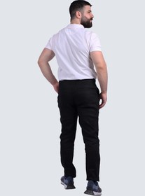 تصویر شلوار کژوال مردانه با جلوی صاف در رنگ مشکی برند selected Men's Casual Flat Front Pant in Black