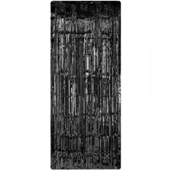 تصویر پرده متالایز مشکی لی لی بالن 