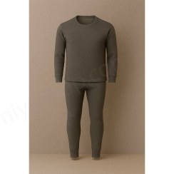 تصویر ست لباس گرم مردانه داخل کرک زمستانی | جنس پنبه ملانژ با سرآستین و دمپای کشبافت 