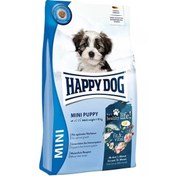 تصویر غذای خشک سگ هپی داگ مدل مینی پاپی وزن یک کیلوگرم بصورت زیپ کیپ happy dog dry food mini puppy