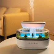 تصویر بخور طرح جنگل آمازون با صدای جنگل و آب Amazon Forest Ambient Night Lamp with Rain & Sound Effects