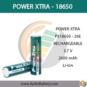 تصویر باتری لیتیومی قابل شارژ پاوراکسترا POWER XTRA 18650-2600 MAH 