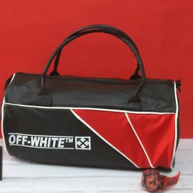 تصویر کیف ورزشی off-white مشکی قرمز مدل F90 