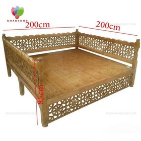 تصویر تخت سنتی چوبی 200*200 کد 261 