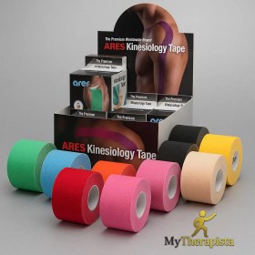 تصویر چسب کنزو تیپ آرس (ARES Kinesiology Tape) کره‌ای – چسب درمانی و ورزشی حرفه‌ای ضد حساسیت و ضد آب آراس 