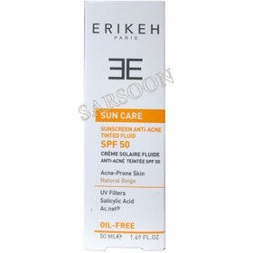 تصویر فلویید ضد آفتاب ضد جوش بژ طبیعی اریکه SUNSCREEN ANTI-ACNE SPF50 ERIKEH