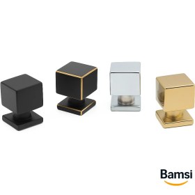 تصویر دستگیره کابینت و کمد مکعبی پایه دار مشکی کد B217 