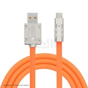 تصویر کابل TYPE-C نارنجی ضخیم 6A سوپرفست TYPE-C orange thick 6A superfast cable