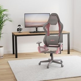 تصویر صندلی بازی DXRacer Air Mesh Series D7100، تکیه گاه سه بعدی، پشتی سر فوم حافظه دار، پشتیبانی از کمر مغناطیسی، طراحی مدولار، استاندارد، خاکستری و صورتی - ارسال 30 روز کاری 