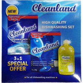 تصویر پک شست و شوی ماشین ظرفشویی کلین لند مجموعه 3 عددی ا Clean Land Dishwashing Pack Clean Land Dishwashing Pack