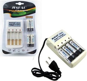 تصویر شارژر جیابائو مدل JB-212 به همراه 4 باتری شارژی قلمی JB-212 JIABAO Battery Charger with 4 AA rechargeable Battery