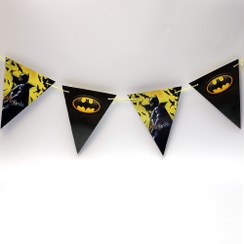 تصویر ریسه پرچمی تولد تم بتمن بسته 10 عددی 