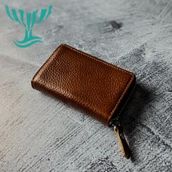 تصویر جاکارتی زیپدار چرم طبیعی مدل JJ12 