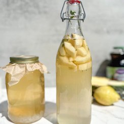 تصویر نوشیدنی کفیر آب یک لیتری آناناس pineapple water kefir