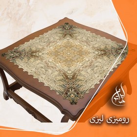 تصویر رومیزی مخمل لمینت دار لیزری ایران خاتون در ابعاد (۹۰ در ۹۰ ) کد ۳۷ 