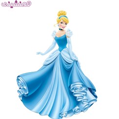 تصویر استند چوبی 60 سانتی جشن و تولد طرح سیندرلا با لباس آبی کد 01 تم 
