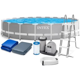 تصویر استخر پیش ساخته گرد بزرگ intex سایز ۱۳۲*۷۳۲ Intex 26756