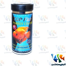 تصویر غذا ماهی 400 گرم TOP FISH TROPICAL FISH FOOD PARROT COLOR 