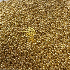 تصویر مروارید ریز طلایی سایز2میلی مترپک 5گرمی(حدود300الی 400مروارید) 