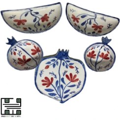 تصویر ظروف ست پذیرایی یلدایی سرامیکی گل انار 