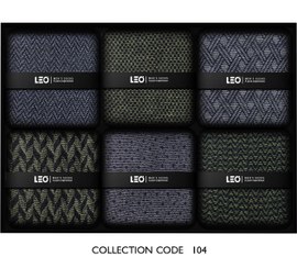 تصویر جوراب مردانه ساقدار کلاسیک لئو کد 104 بسته 6 عددی 