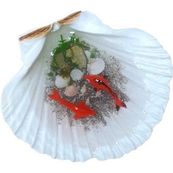 تصویر ظرف ماهی هفت سین مدل صدف Resin Fish Bowl for Haft-Seen - Seashell Model