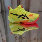 تصویر اسیکس متارایز 2 پاریس کیفیت مستر کوالیتی ویتنام در حد اورجینال asics metarise 2 paris رنگ فسفری زرد asics metarise 2 paris