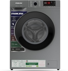 تصویر Nikai 7KG 16 Programs Front Load Washer, Steam Wash, 1000 RPM, 4 Star Energy Saving, Fully Automatic Washing Machine, Digital LCD Display, Child Lock, Best for Home & Small Family - NWM701FN9S Silver 