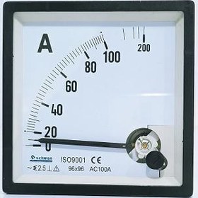 تصویر آمپرمتر آنالوگ AC تابلویی 96 * 96 میلیمتر | Ammeter AC100A 